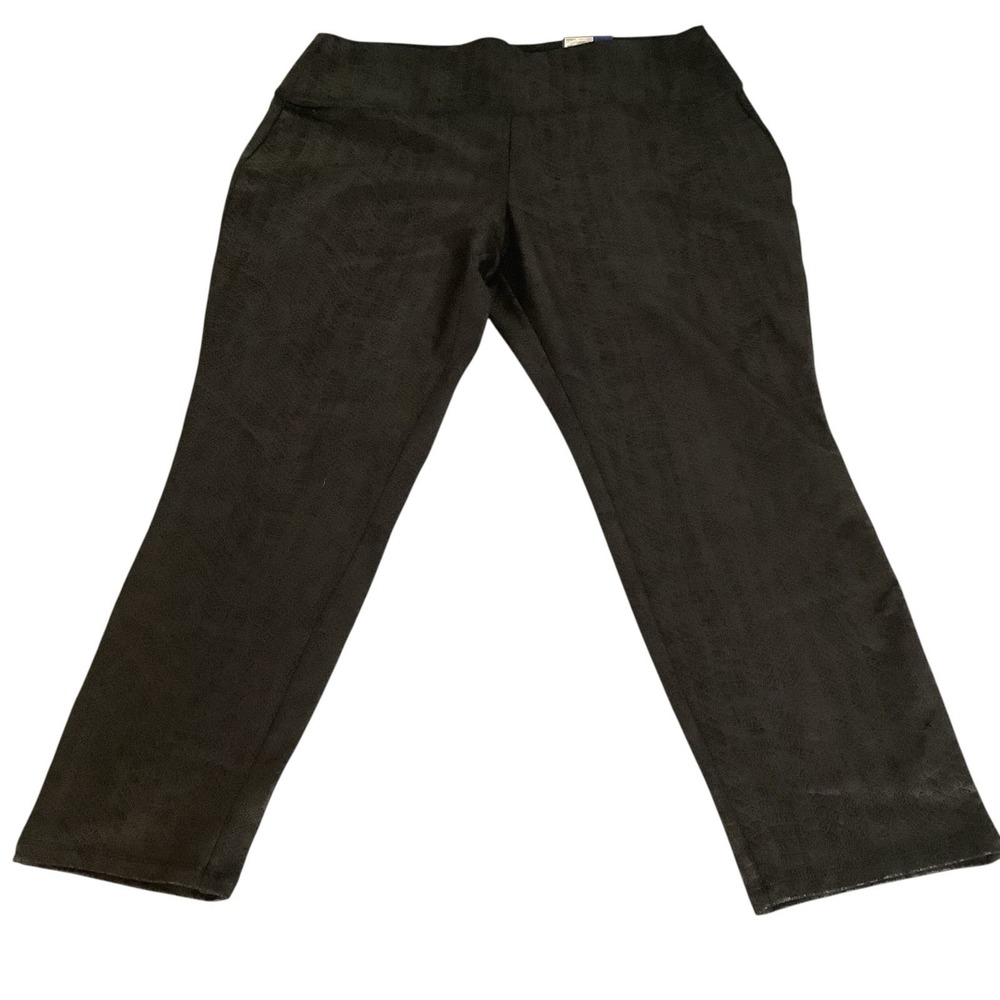 Apt. 9 Ponte Leggings Black Snakeskin Tummy Control Mid Rise X-Large NWT